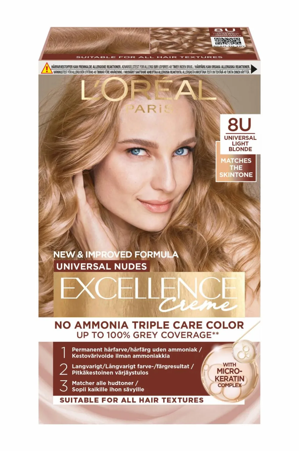 L'Oréal Paris Hårfarve Excellence Universal Nudes Universal Nudes lys blond 8U Discount
