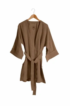 Lovely Linen Loungewear & Homewear>Kimono Lovely i vasket hør Almond