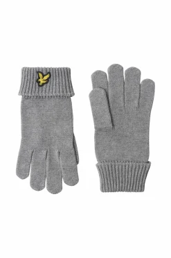 Lyle & Scott Handsker &- Vanter>Handsker Cotton Merino T28 mid grey marl