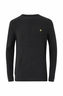Lyle & Scott Trøjer>Pullover Engineered Rib Crew Neck X002 Black Ice