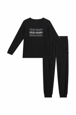 Lyle & Scott Pyjamassæt Burt Black Outlet