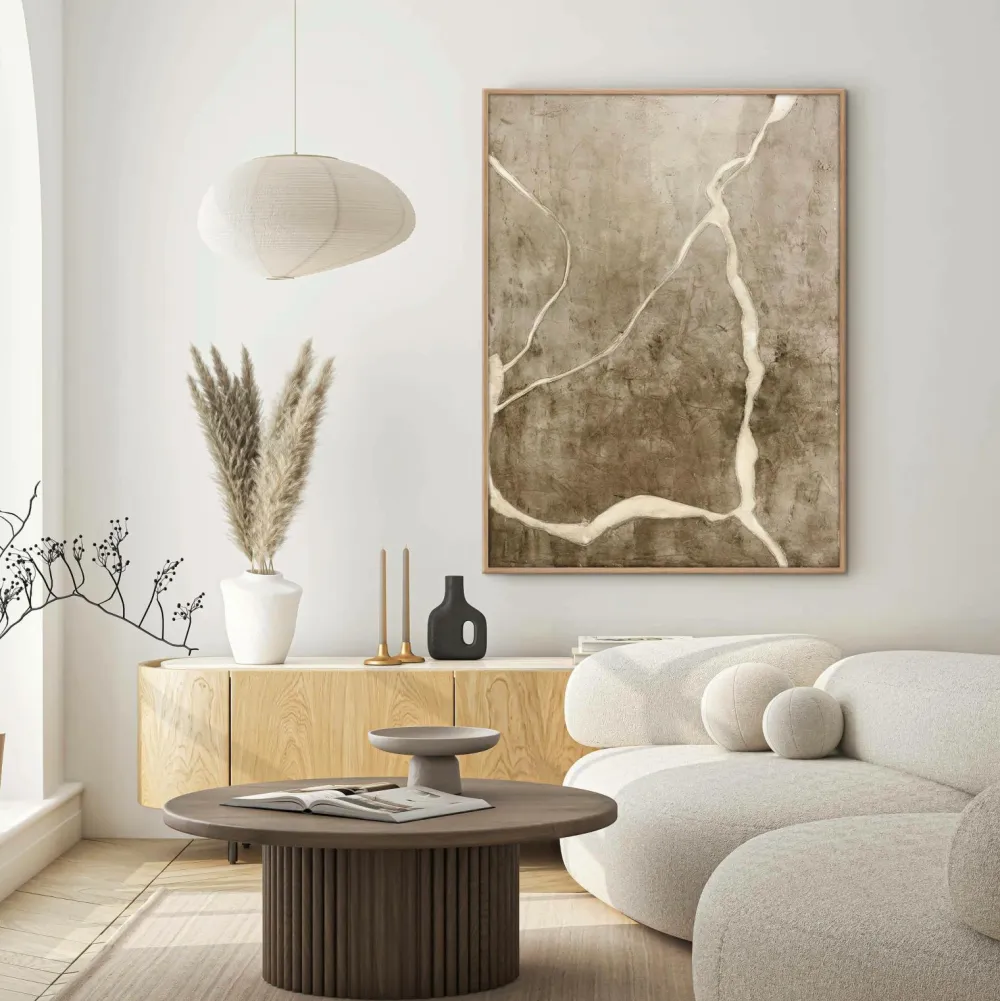 Malerifabrikken Design Painting / Vibranium / 90x120 Cm / Egetræsramme Brun Hot