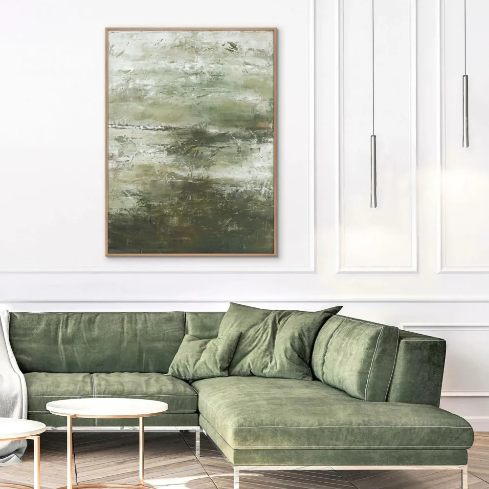 Malerifabrikken Posters & Billeder>Design Painting / For Life / 90x120 Cm / Egetræsramme Grøn
