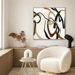 Malerifabrikken Design Painting / Once Again / 100x100 Cm / Egetræsramme Brun Outlet