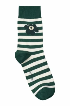 Marimekko Strømper>Ankelstrømper Kasvaa Tasaraita Unikko mørkegrøn/offwhite