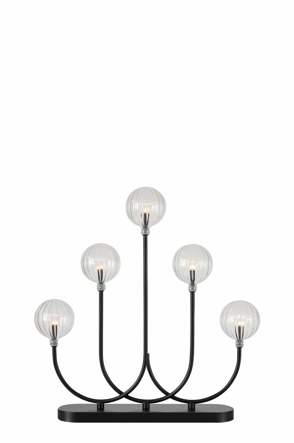 Markslöjd Lysestage Enys 5L Sort/klar Clearance