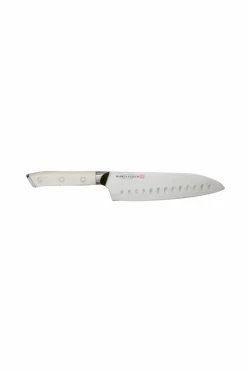 Markus Aujalay Japansk kokkekniv Damaskus 30 cm Nikkelpletteret messing