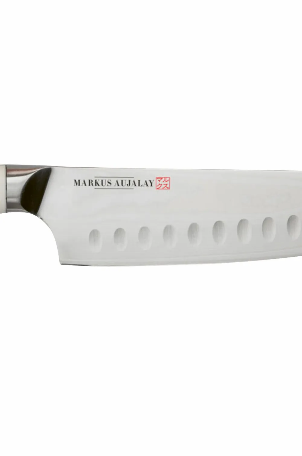 Markus Aujalay Japansk kokkekniv Damaskus 30 cm Nikkelpletteret messing