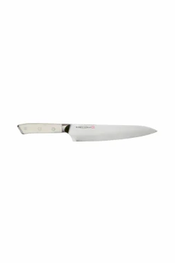 Markus Aujalay Køkkenknive & Knivtilbehør>Kokkekniv Damaskus 32 cm Nikkelpletteret messing