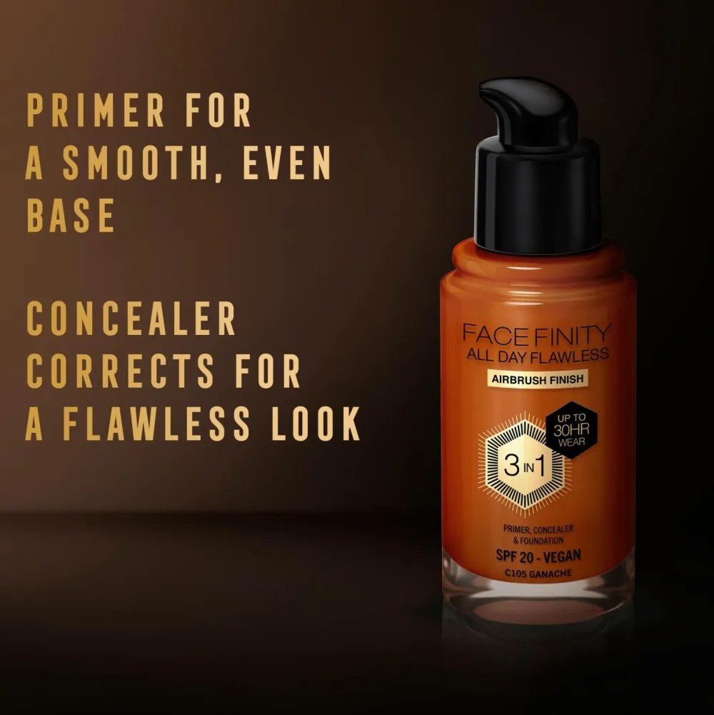 Max Factor Ansigt>All Day Flawless 3in1 Foundation 105 Ganache