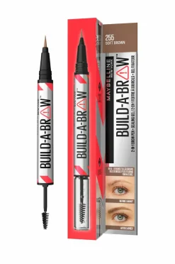 Maybelline BUILD-A-Brow 2-I-1 Brow Pen 255 Soft Brown Clearance
