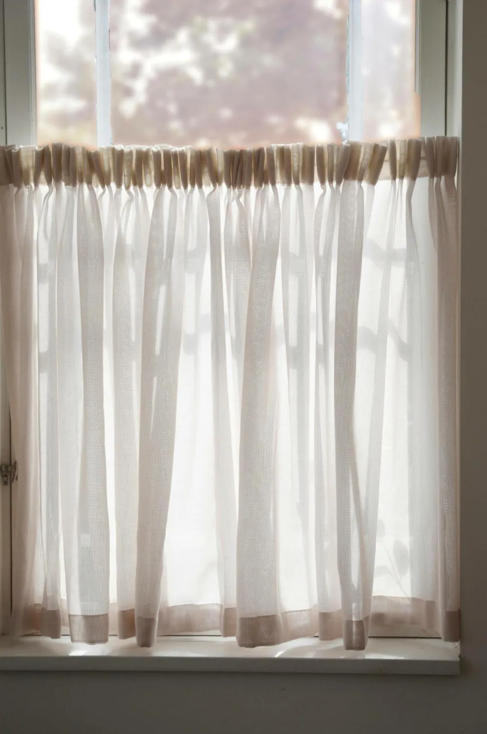 Mimou Bistro Curtain Claire Extra Wide Natural Pink Online