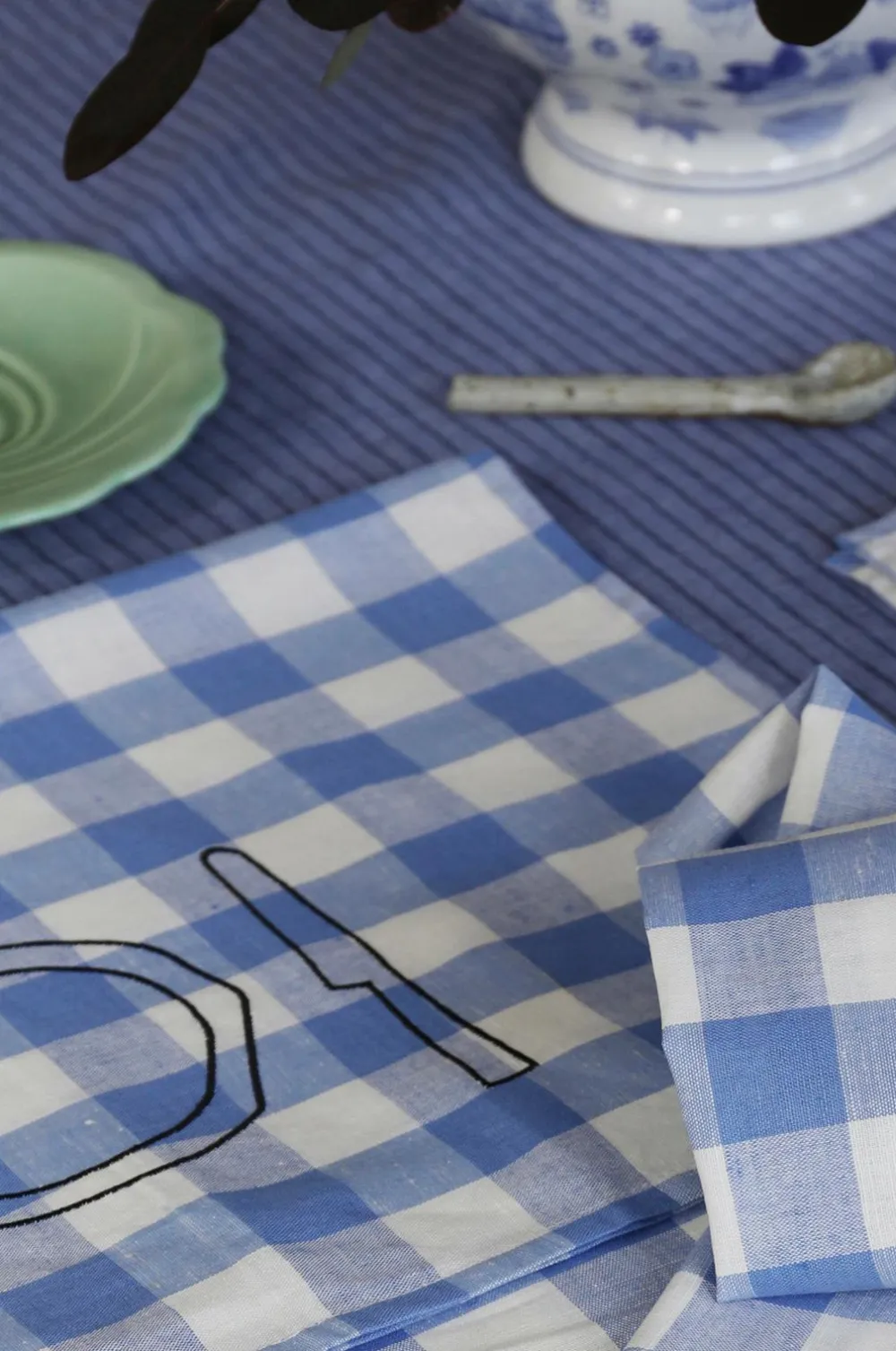 Mimou Tehåndklæde Plate Blue Sale