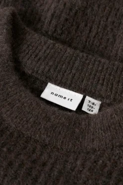 Name it Pullover nkfHolly LS Boxy Short Knit Seal brown Clearance