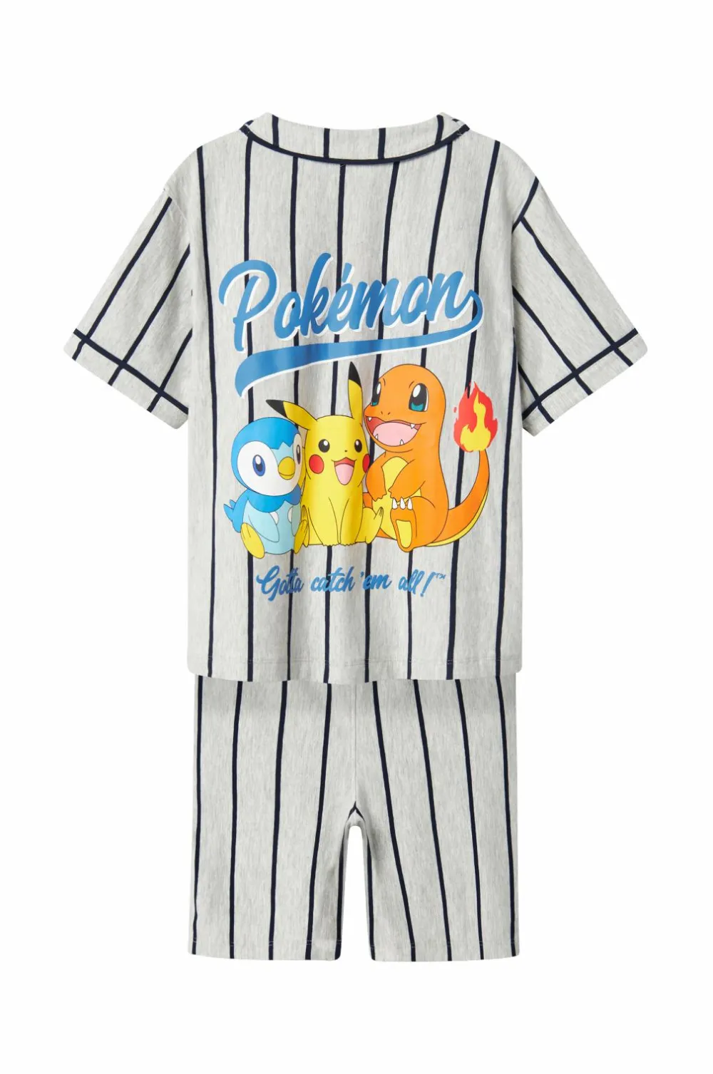 Name it Skjorte + shorts nkmMaska Pokemon Nreg Shortsset Sky Light grey melange Clearance