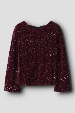 Name it Top nkfRusitta LS Bow Bordeaux Hot