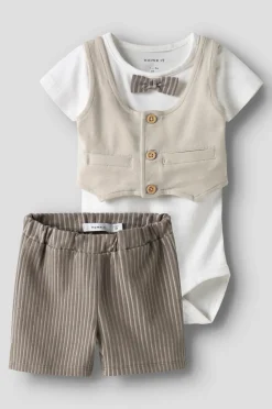 Name it baby Sæt nbmHelmar Shorts Set Walnut Hot