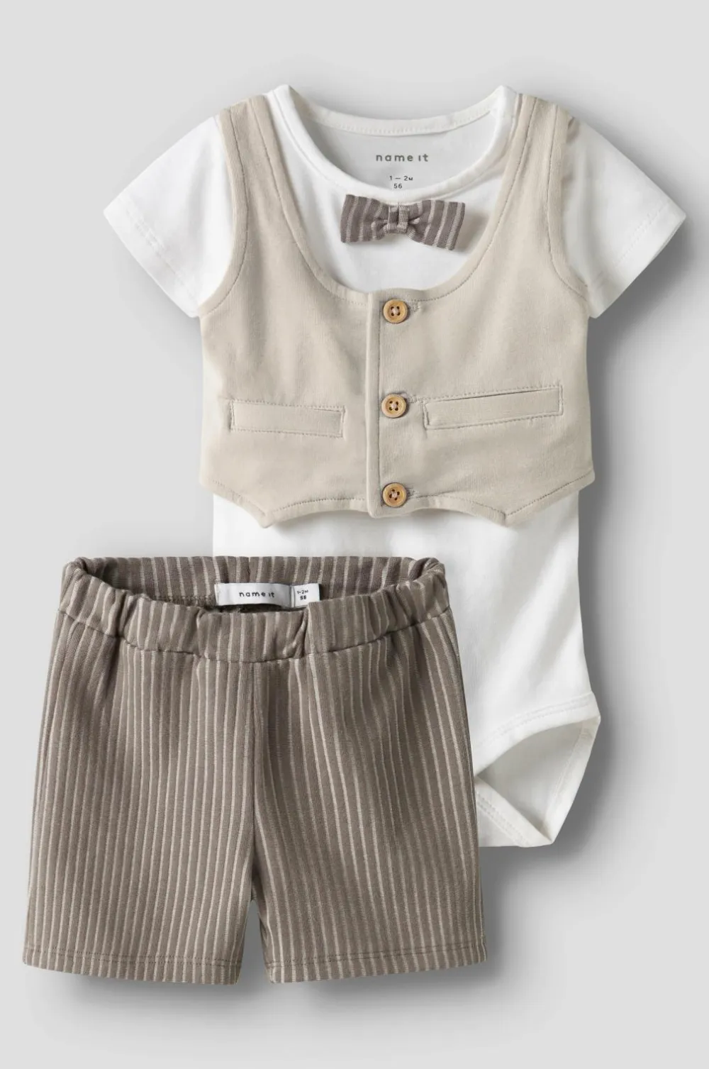 Name it baby Sæt nbmHelmar Shorts Set Walnut Hot
