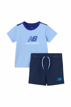 New Balance Sæt NB Jersey Ringer Tee & FT Short Set Electric Sky New