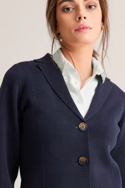 Newhouse Strikket blazer Kim Marineblå Sale