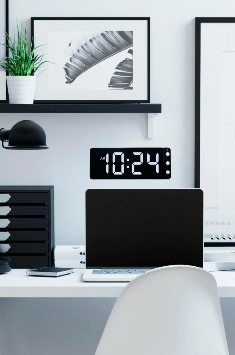 NeXtime Vægure>Vægur/bordur Digital 27 cm Svart/Röd Sort/hvid