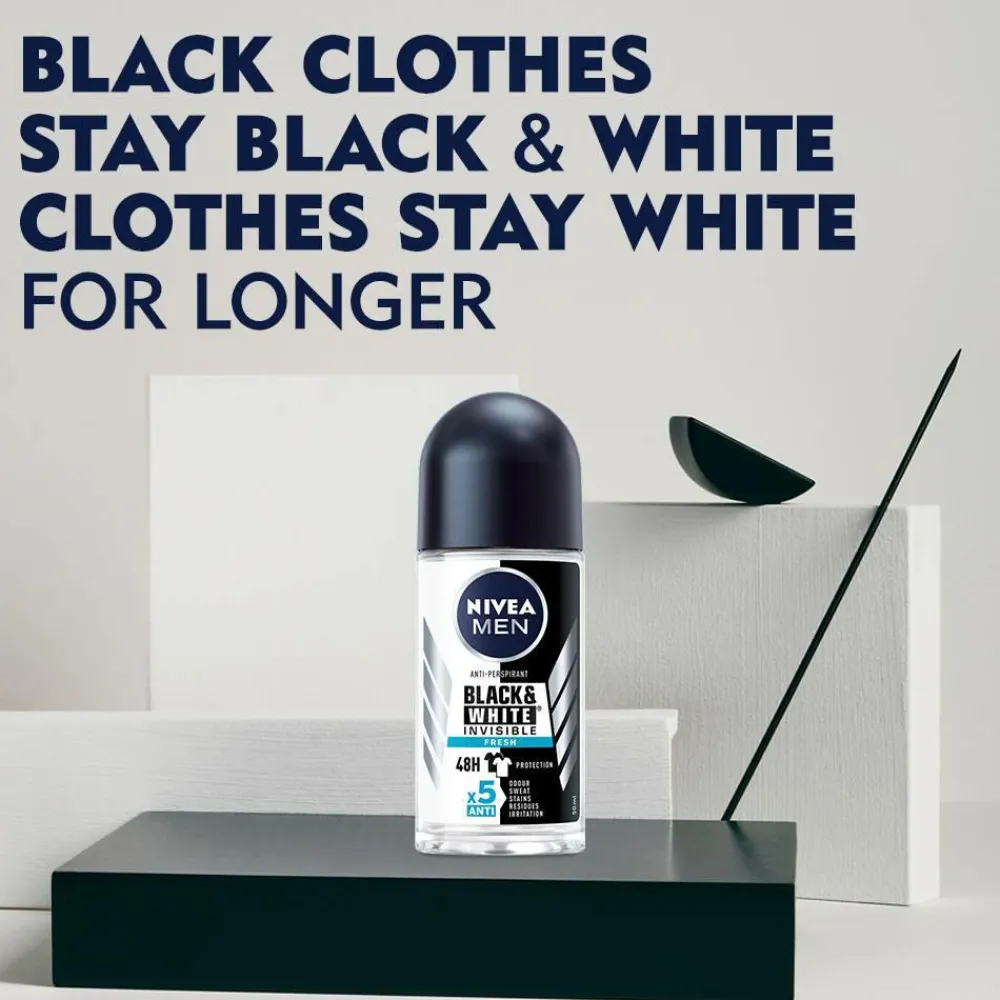 Nivea Antiperspirant Deo Roll on Black & White Fresh 50 ml No color Outlet