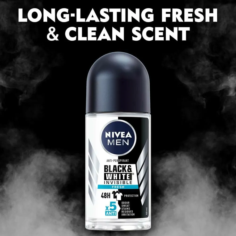 Nivea Antiperspirant Deo Roll on Black & White Fresh 50 ml No color Outlet