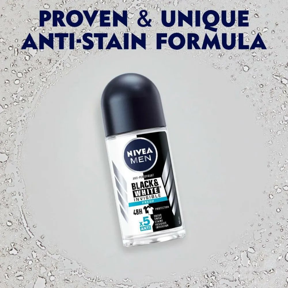 Nivea Antiperspirant Deo Roll on Black & White Fresh 50 ml No color Outlet
