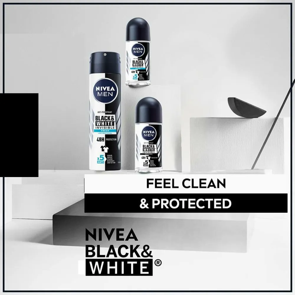 Nivea Antiperspirant Deo Roll on Black & White Fresh 50 ml No color Outlet