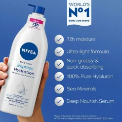 Nivea Kropspleje>Body Lotion Express Hydration Pump 400 ml