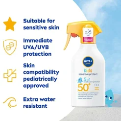Nivea Kids Sensitive Protect & Play Sun Trigger Spray SPF 50+ No color Online