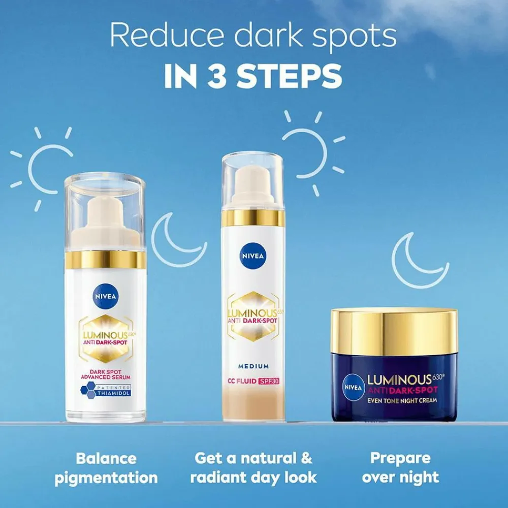 Nivea Ansigtspleje>LUMINOUS630 Anti Dark-Spot Cc Fluid 3-I-1 40Ml Medium