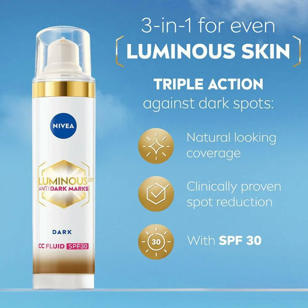 Nivea Ansigtspleje>LUMINOUS630 Anti Dark-Spot Cc Fluid 3-I-1 40Ml Mørk