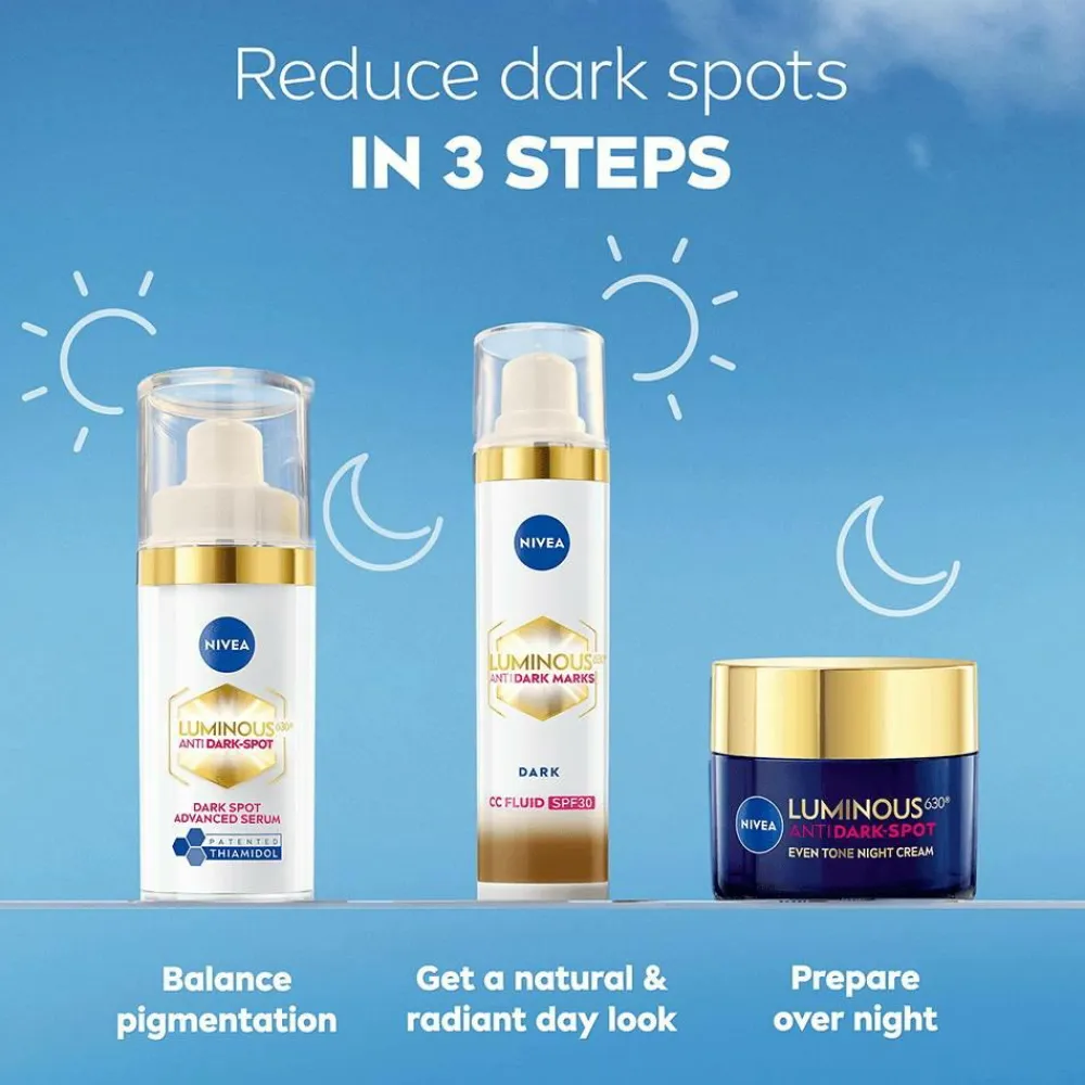 Nivea Ansigtspleje>LUMINOUS630 Anti Dark-Spot Cc Fluid 3-I-1 40Ml Mørk