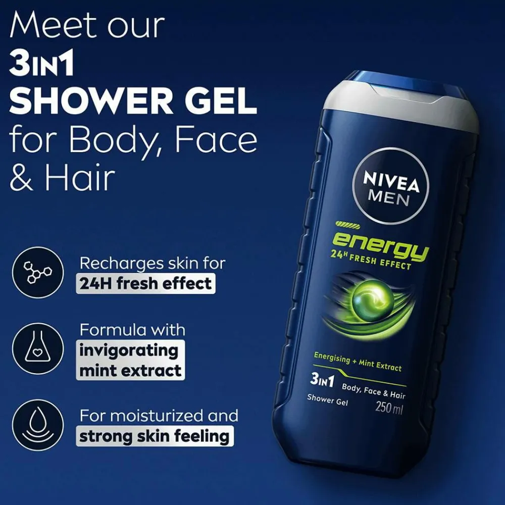 Nivea MEN Duschgel Energy 250 ml Sale