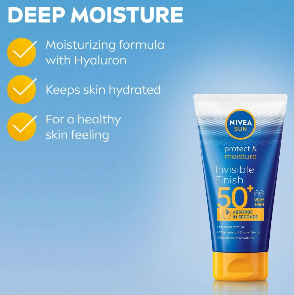 Nivea Protect & Moisture Invisible Finish Lotion Spf 50 150Ml No Color Outlet