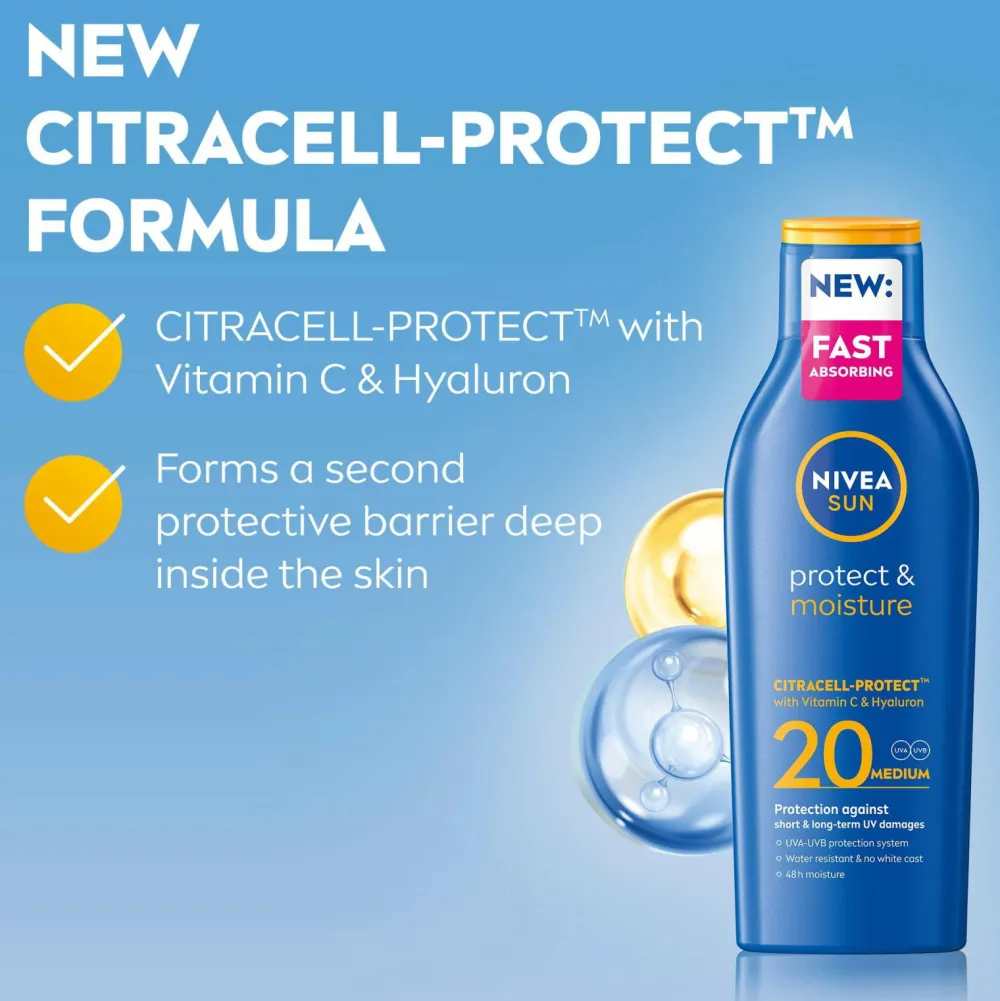 Nivea Protect & Moisture Sun Lotion SPF 20 200 ml Discount