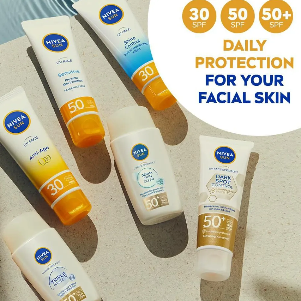 Nivea Solbeskyttelse>Solcreme til ansigtet UV Face Triple Protect Fluid SPF50+ 40 ml SUN No color