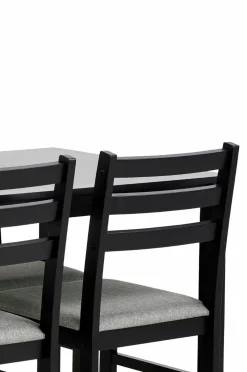 NORDFORM Alicante rektangulært spisebordssæt med bord og 4 stole, 110x70x74,5 cm mat sort 41174 Online