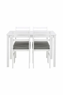 NORDFORM Alicante rektangulært spisebordssæt med bord og 4 stole, 110x70x74,5 cm hvid 40991-20 Sale