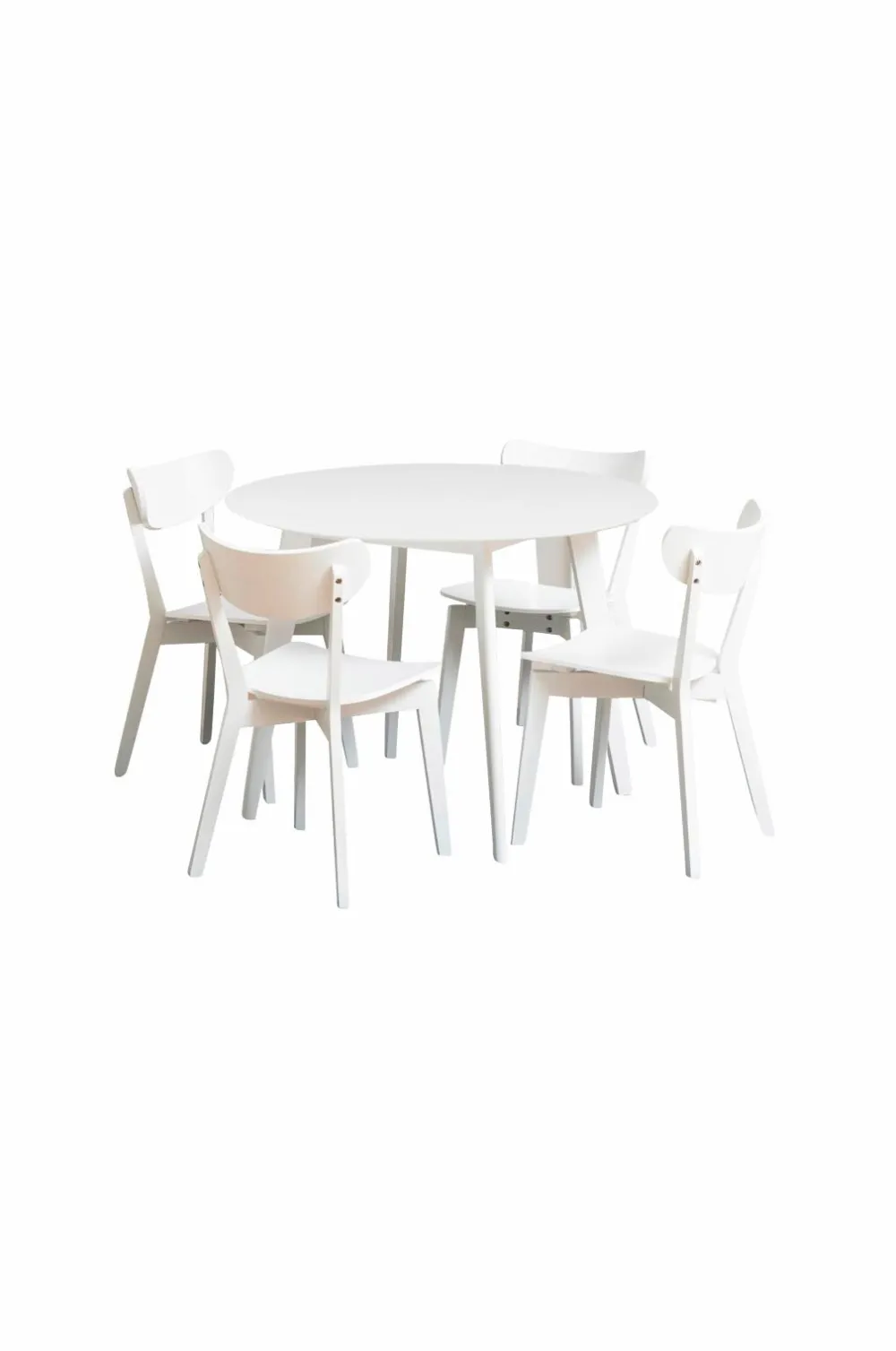 NORDFORM Roxby rundt spisebordssæt med bord og 4 stole, Ø105x76 cm hvid 40991-20 Discount