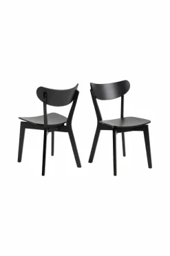 NORDFORM Roxby spisebordssæt med bord og 4 stole, 105x105x76 cm mat sort 40888