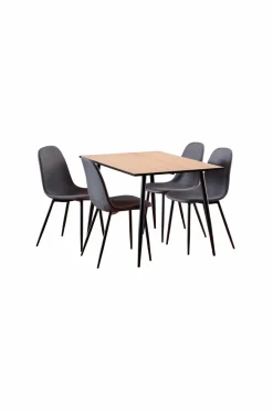 NORDFORM Wilma rektangulært spisebordssæt 120x80x75 cm mat hvidvasket vild eg 40279 New