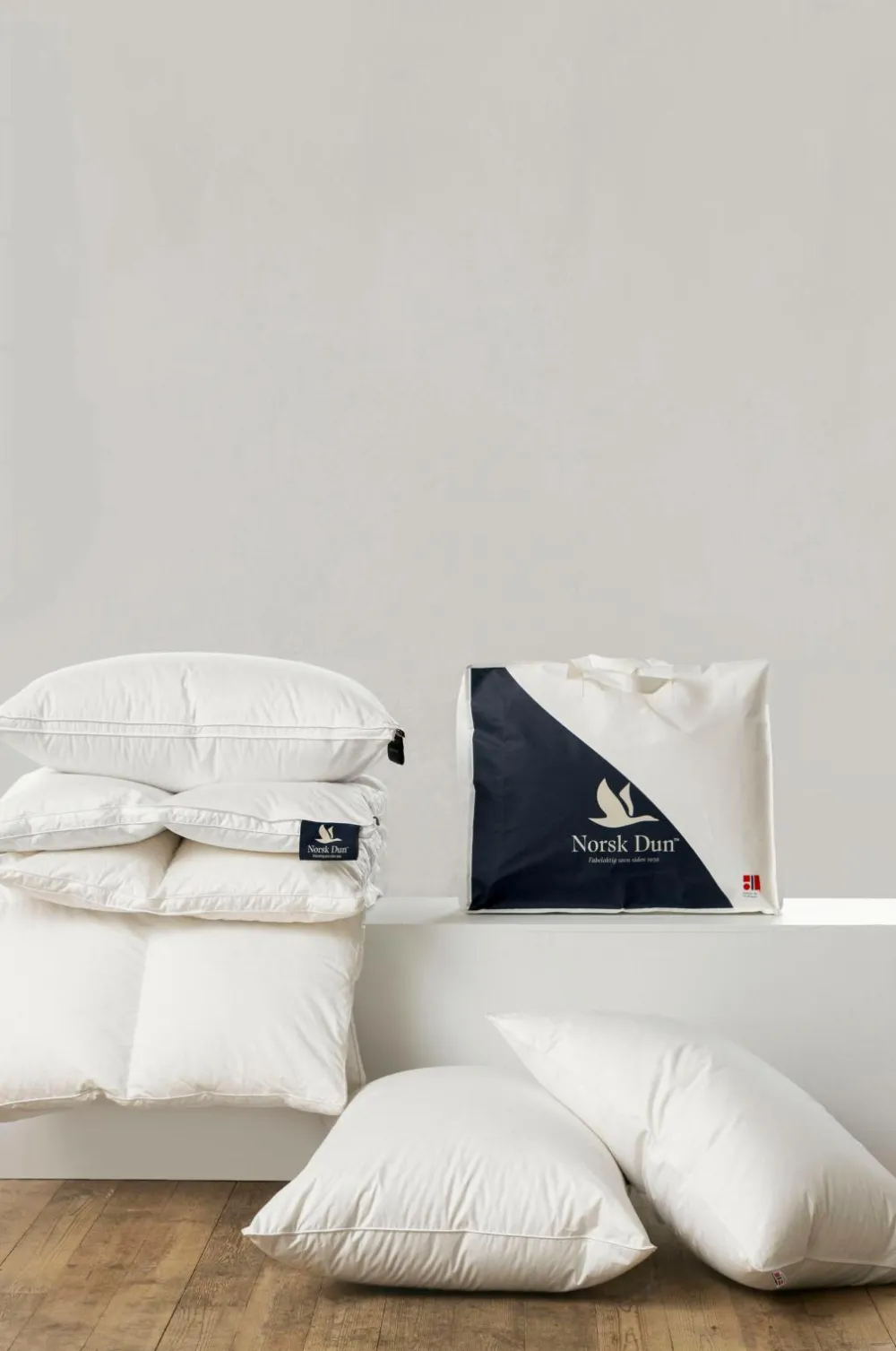 Norsk Dun Pude 90 % andedun Medium Hvid Discount