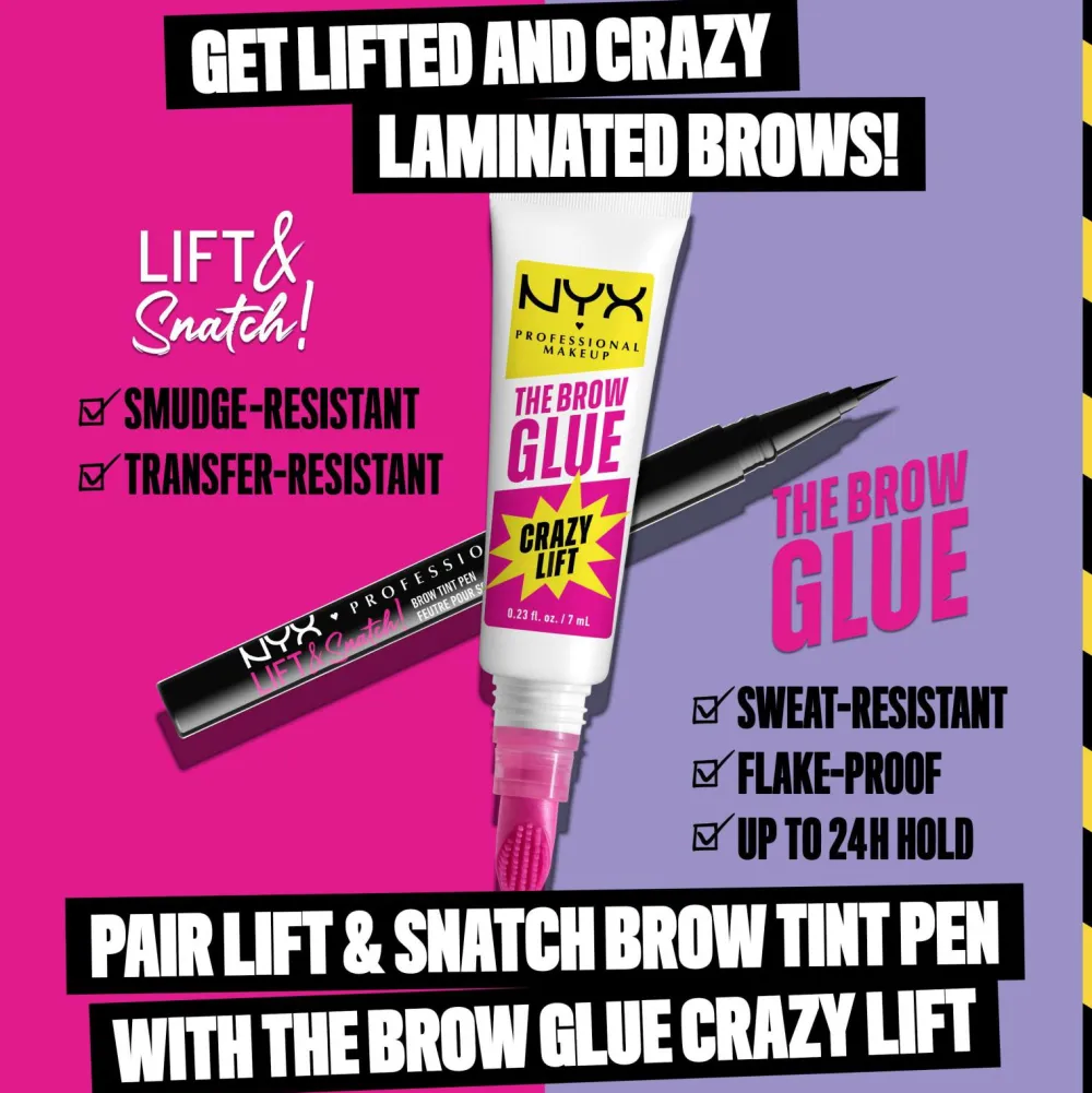 NYX Professional Makeup The Brow Glue Crazy Lift 01 Transparent Discount
