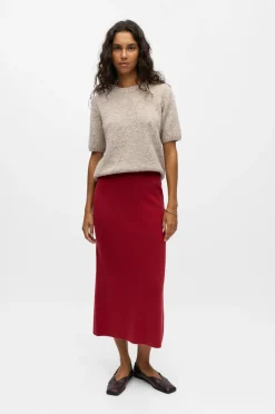 Object Nederdel objReynard HW Knit Skirt E AW Fair Karanda red Best