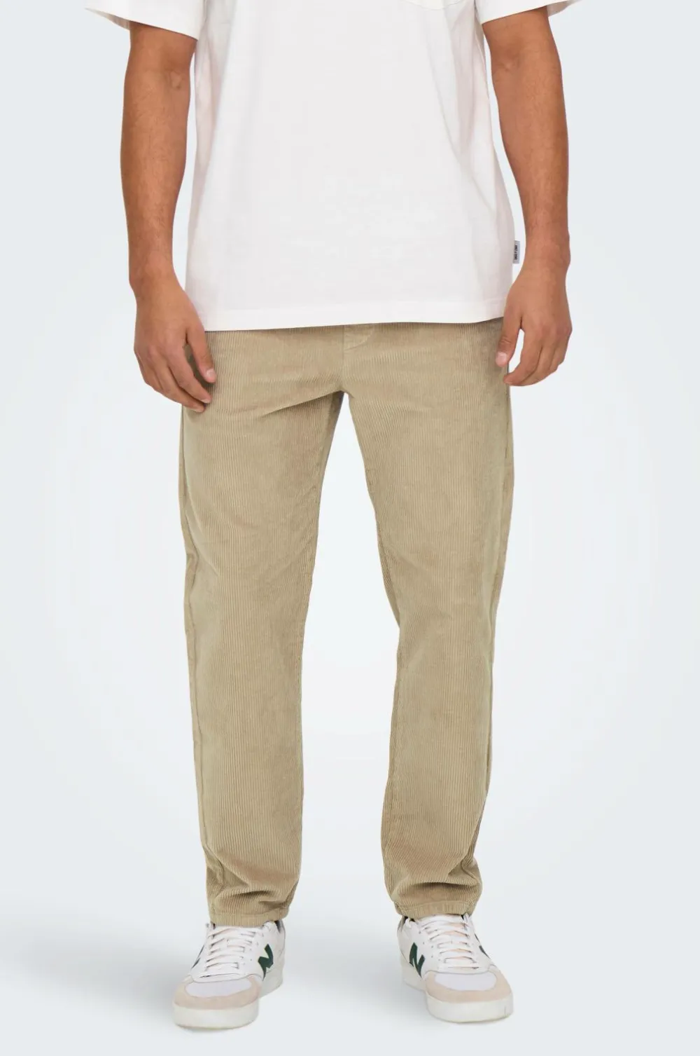 ONLY & SONS Bukser>Fløjlsbukser onsLinus Tap Corduroy 0185 Pant Chinchilla