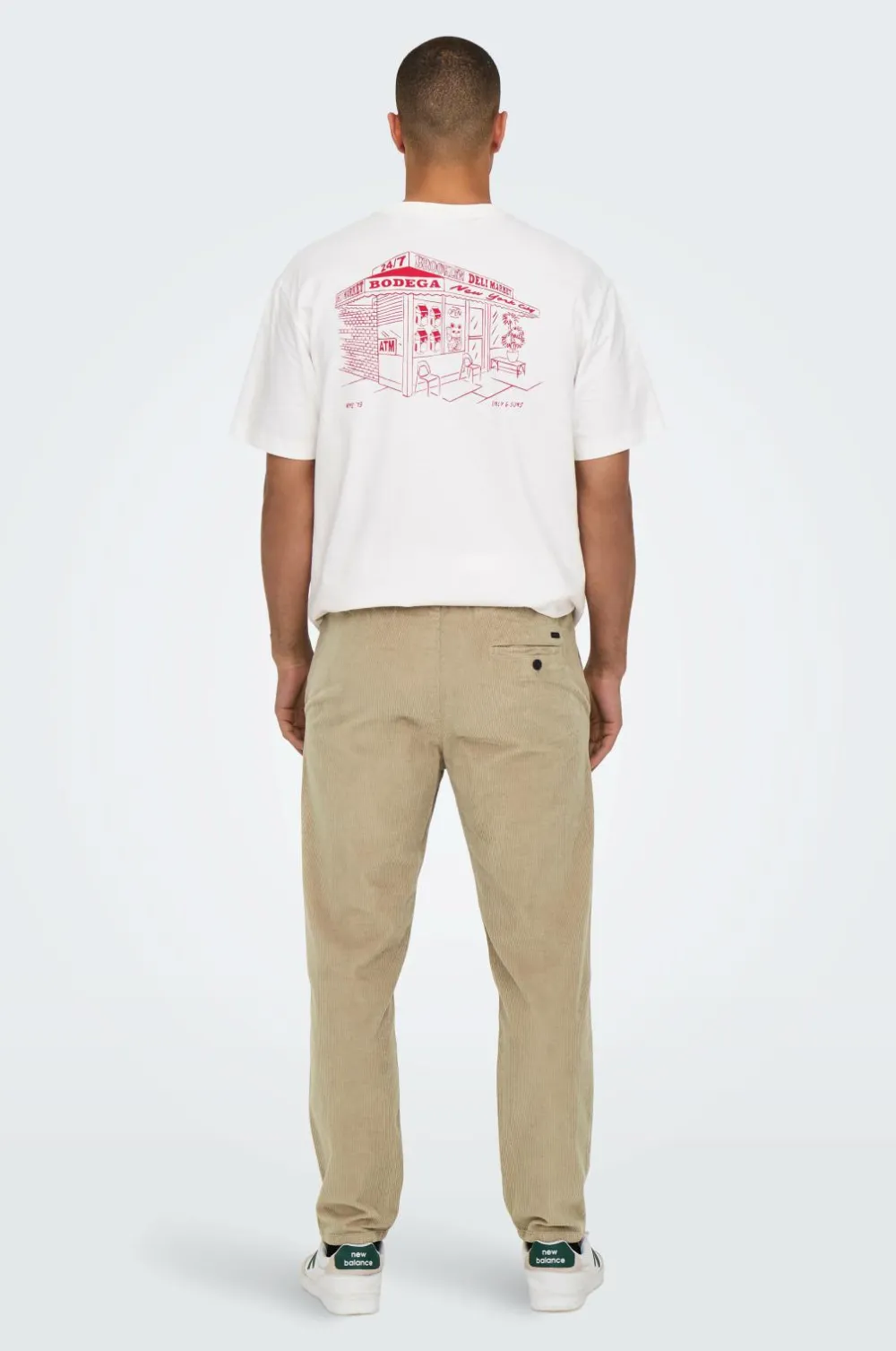 ONLY & SONS Bukser>Fløjlsbukser onsLinus Tap Corduroy 0185 Pant Chinchilla