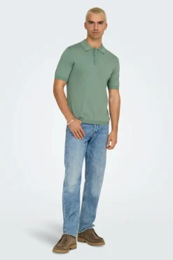 ONLY & SONS Poloshirt onsWyler Life Reg 14 SS Polo Knit Iceberg green Outlet