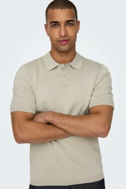 ONLY & SONS Poloshirt onsWyler Life Reg 14 SS Polo Knit Silver lining Hot